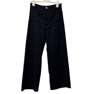 Maeve Colette Black Wide-Leg Cropped Pants size 29